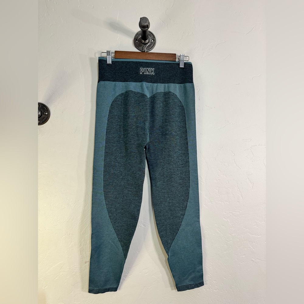 PINK Victoria's Secret‎ Charcoal and Teal Leggings Size Large NWOT